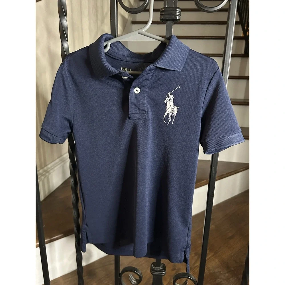 Little Boy's Size 4/4T Ralph Lauren Big Pony Mesh Polo Shirt #3